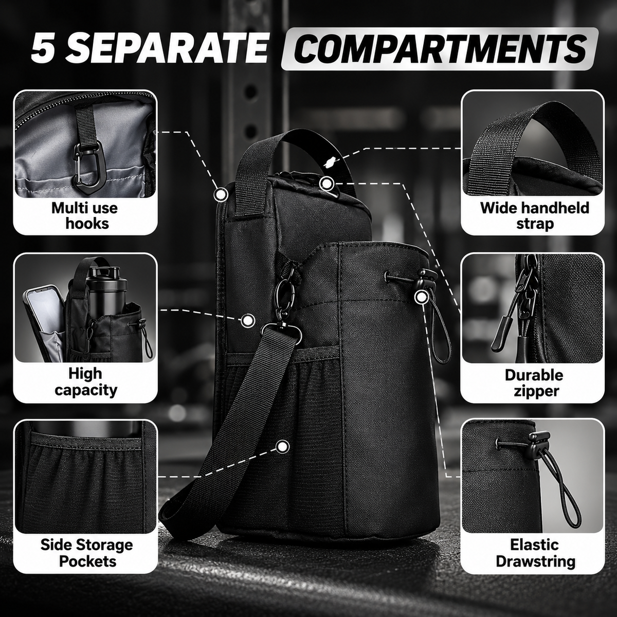 FitByRVK Multifunctional Sports Water Bottle