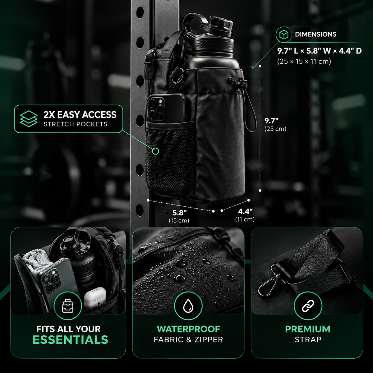 FitByRVK Multifunctional Sports Water Bottle